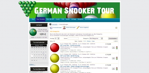 German Snooker Tour online
