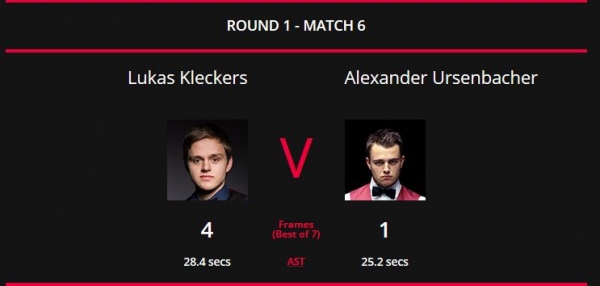 Snooker Maintour 2018/2019: Lukas Kleckers startet mit Auftaktsieg