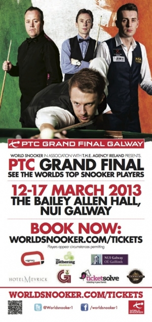 Snooker PTC Finale in Galway mit Line-Up