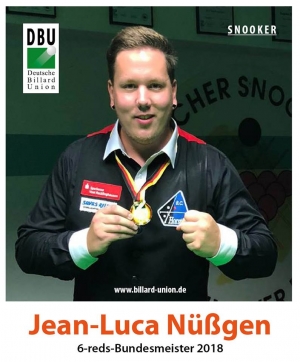 Snooker 6reds BMM 2018: Jean-Luca Nüßgen fährt Titel ein