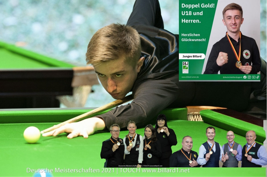 Deutsche Meisterschaft Snooker 2021: Diana Stateczny, Miro Popovic und Alexander Widau holen Gold