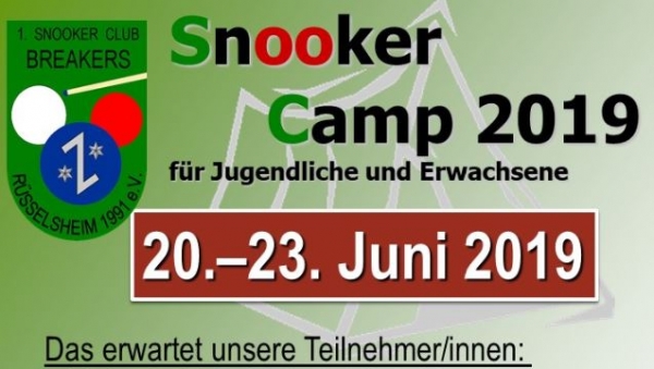 Sommercamp Rüsselsheim 2019: „Snooker pur“ AUSVERKAUFT