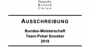 BMM Snooker Team Pokal 2018: Starterliste &amp; Startzeiten