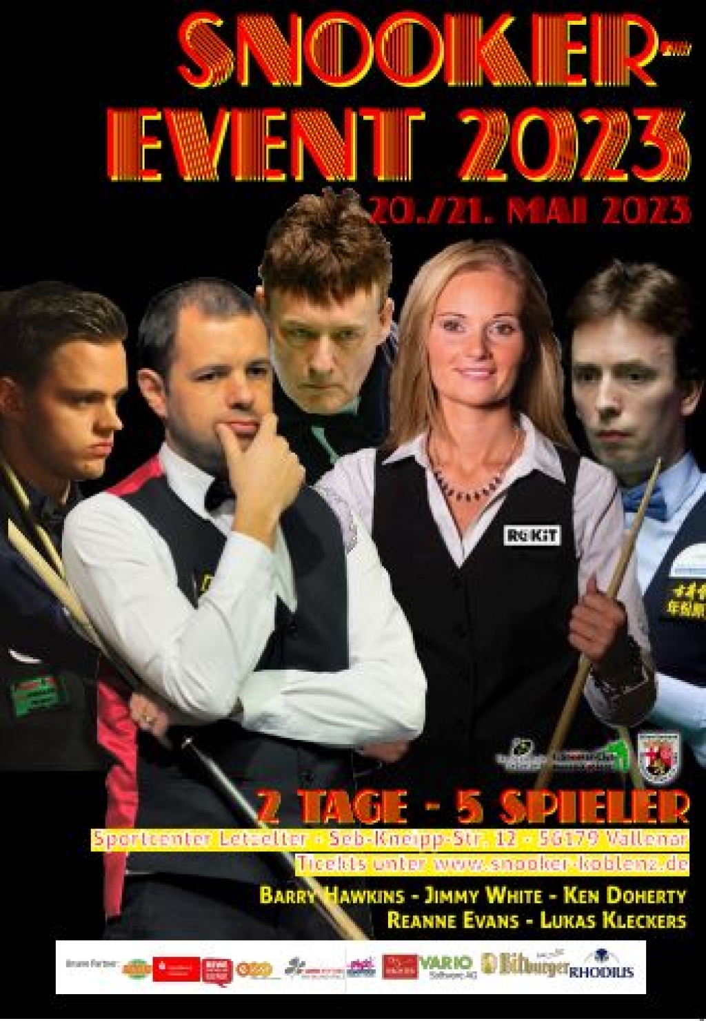Snookerstars live erleben am 20./21. Mai 2023 in Vallendar